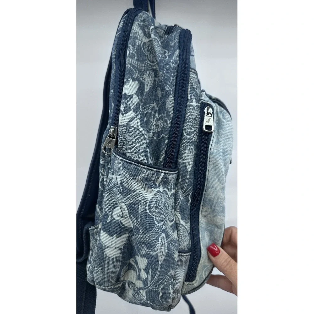 Sakroots Denim Color Block Women's Peace Backpack Multi Pocket Adj Strap Floral